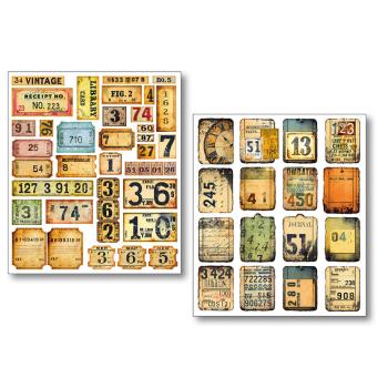Ciao Bella, Grungy Tags Mixed Media Stickers