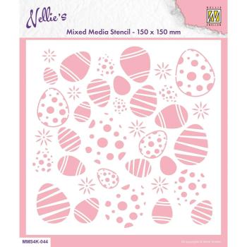 Nellie Snellen, Mixed Media Stencils Easter Eggs Background