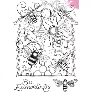 Creative Expressions • Pink ink stamp & die beehive buzz
