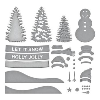 Spellbinders, Snowman Scene Etched Dies