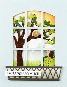 Spellbinders, Backyard Haven View Etched Dies