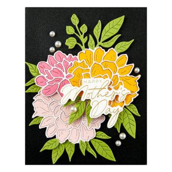 Spellbinders, Peony Celebration Etched Dies - Pfingstrose