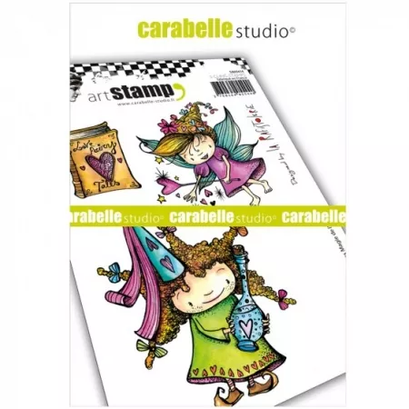 Carabelle Studio • cling stamp A6 2 fées magie de l'amour, art stamp