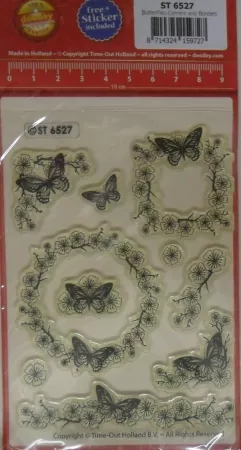 Stempel, Clear Stamps, Blumen und Schmetterlinge