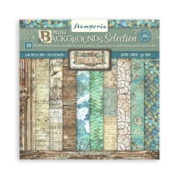 Stamperia, Songs of the Sea Maxi Background 12x12 Inch Paper Pack