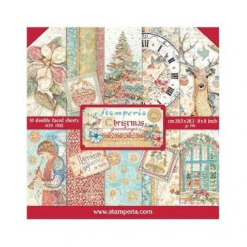 Stamperia, Christmas Greetings 8x8 Inch Paper Pack