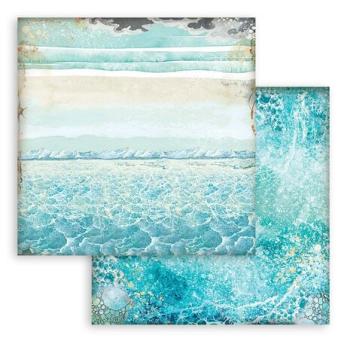 Stamperia, Songs of the Sea Backgrounds 8x8 Inch Paper Pack