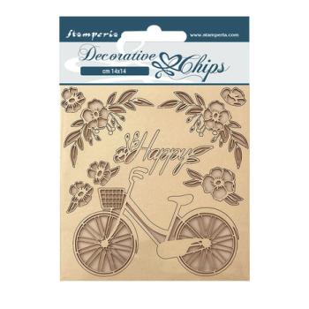 Stamperia, Create Happiness Welcome Home Decorative Chips Bicycle