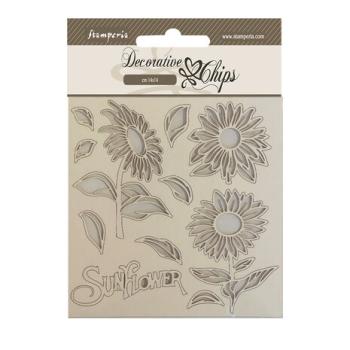 Stamperia, Sunflower Art Decorative Chips Sunflower Art