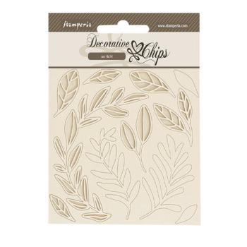 Stamperia, Create Happiness Secret Diary Decorative Chips Leaves Pattern