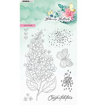 Studio Light • Stamp Lilac flowers Blooming Butterfly nr.358