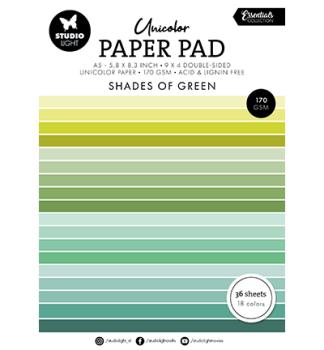 Studiolight • Paper Pad Unicolor Shades of green Essentials nr.156