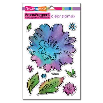 Stampendous, Peony FransFormer Clear Stamps