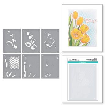 Spellbinders, Wonderful Tulips Layered Stencils