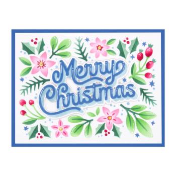Spellbinders, Layered Merry Christmas Foliage Stencils