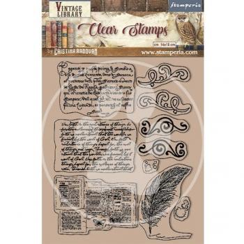 Stamperia, Vintage Library Clear Stamps Calligraphy