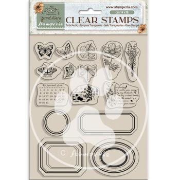 Stamperia, Create Happiness Secret Diary Clear Stamps Labels