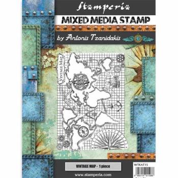 Stamperia, Mixed Media Stamp Sir Vagabond Vintage Map
