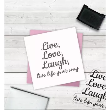 Crafter's Companion Clear Acrylic Stamp - Live, Love, Laugh
