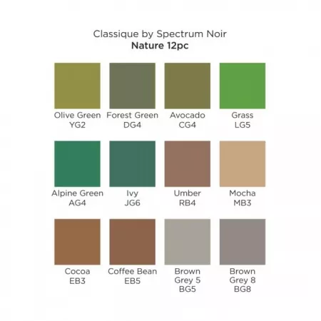 Spectrum Noir Classique (12PC) - Nature, Crafters Companion