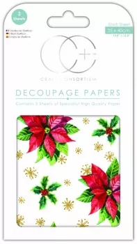 Craft Consortium Classic Poinsettia Decoupage Papers