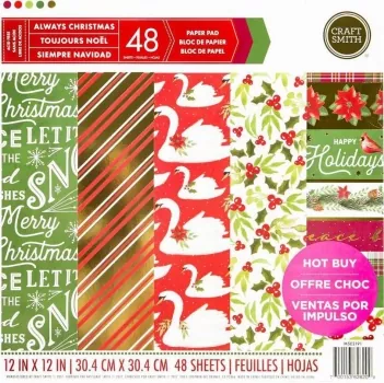 Craft Smith Always Christmas 12x12 Inch Paper Pad