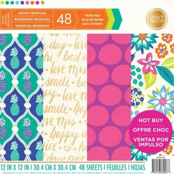 Craft Smith Boho Tropical 12x12 Inch Paper Pad