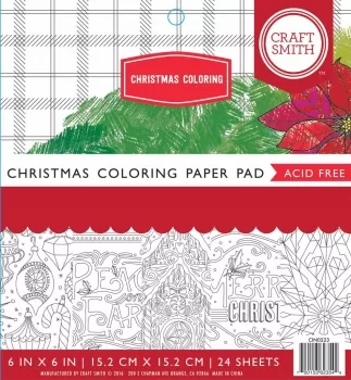 Craft Smith Christmas Coloring 6x6 Inch Paper Pad
