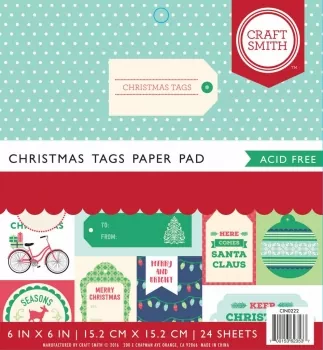 Craft Smith Christmas Tags 6x6 Inch Paper Pad