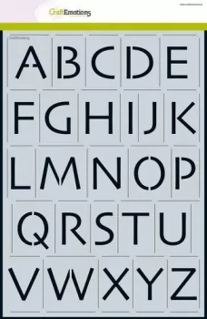 CraftEmotions Schablone - Alphabet Großbuchstaben Skia A4