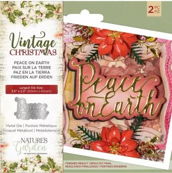Crafter's Companion Vintage Christmas Peace on Earth Dies