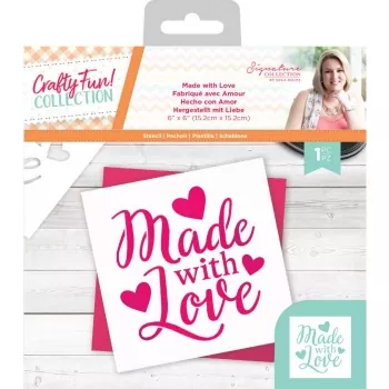 Sara Signature Crafty Fun Stencil - Made with Love, Crafters Companion