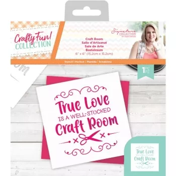 Sara Signature Crafty Fun Stencil - Craft Room, Crafters Companion