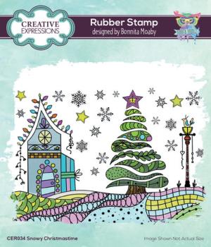 Creative Expressions, Bonnita Moaby Rubber Stamp A6 Snowy Christmas Time