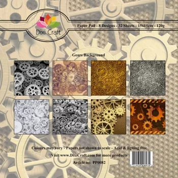 Dixi Craft Paper Pack Gears Background