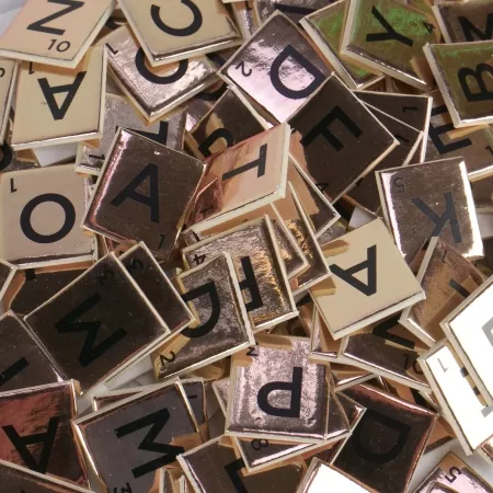 Papermania, Rose Gold Chipboard Letter Tiles