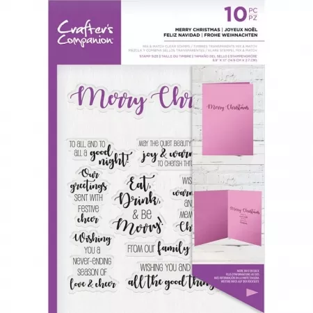 Crafter's Companion Sentiment & Verses Clear Stamps - Merry Christmas