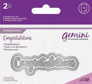 Crafters Companion, Gemini Congratulations Expressions Dies