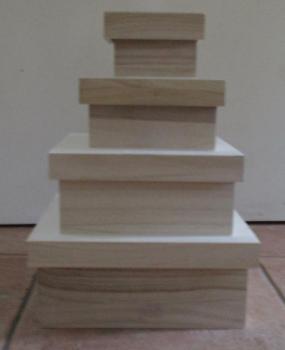 Holzkasten Set, 4 Stück, Artemio