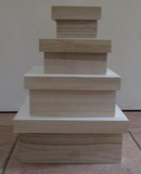 Artemio, Holzkasten Set, 4 Stück