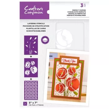 Crafter's Companion Layering Stencils - Perfect Poppies