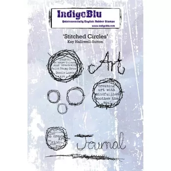 Indigo Blu Stempel Stitched Circles