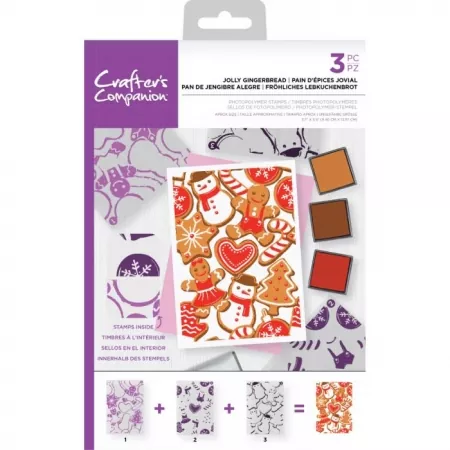 Crafter's Companion Background Layering Stamps - Jolly Gingerbread
