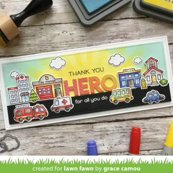 Lawn Fawn Village Heroes Clear Stamps