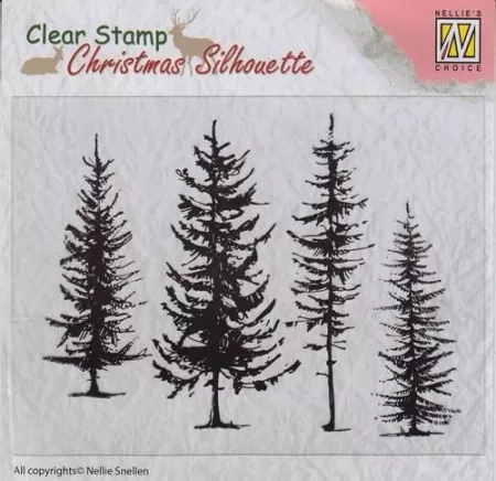 Nellie‘s Choice Christmas Silhouette Clear stamps Kiefern