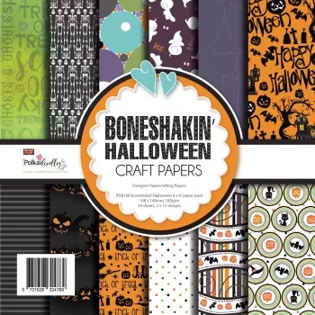 Polkadoodles Boneshakin Halloween 6x6 Inch Paper Pack