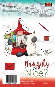Polkadoodles Gnome Naughty or Nice Clear Stamps