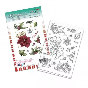 Polkadoodles Merry Christmas Poinsettia Clear Stamps