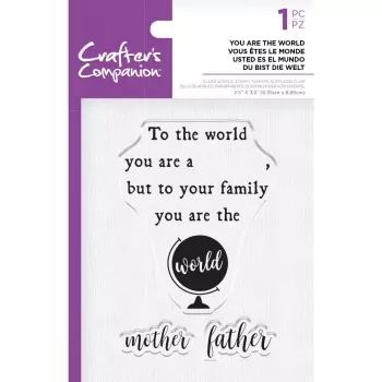 Crafter's Companion Clear Acrylic Stamp - You are the World