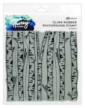 Ranger SH Cling Rubber Background Stamp 6x6 Timber!